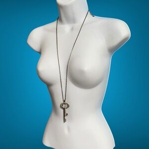 GOOD WORKS Keys Pendants Strength Come From Within Silver Tone Long Necklace